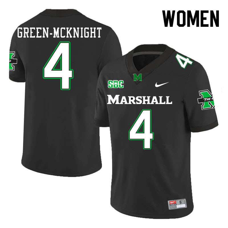 Women #4 Jadarius Green-McKnight Marshall Thundering Herd SBC Conference College Football Jerseys St